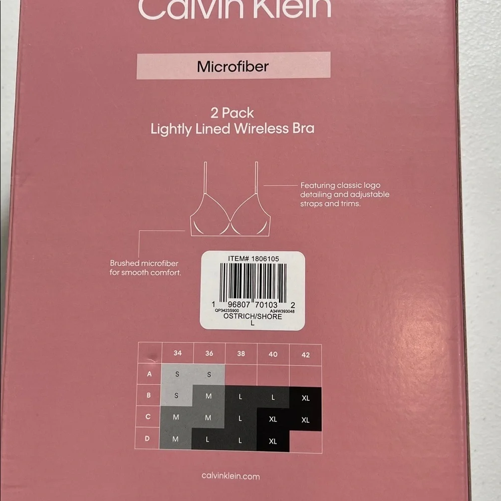 Open box Calvin Klein 2‎ pack wireless bra navy cream